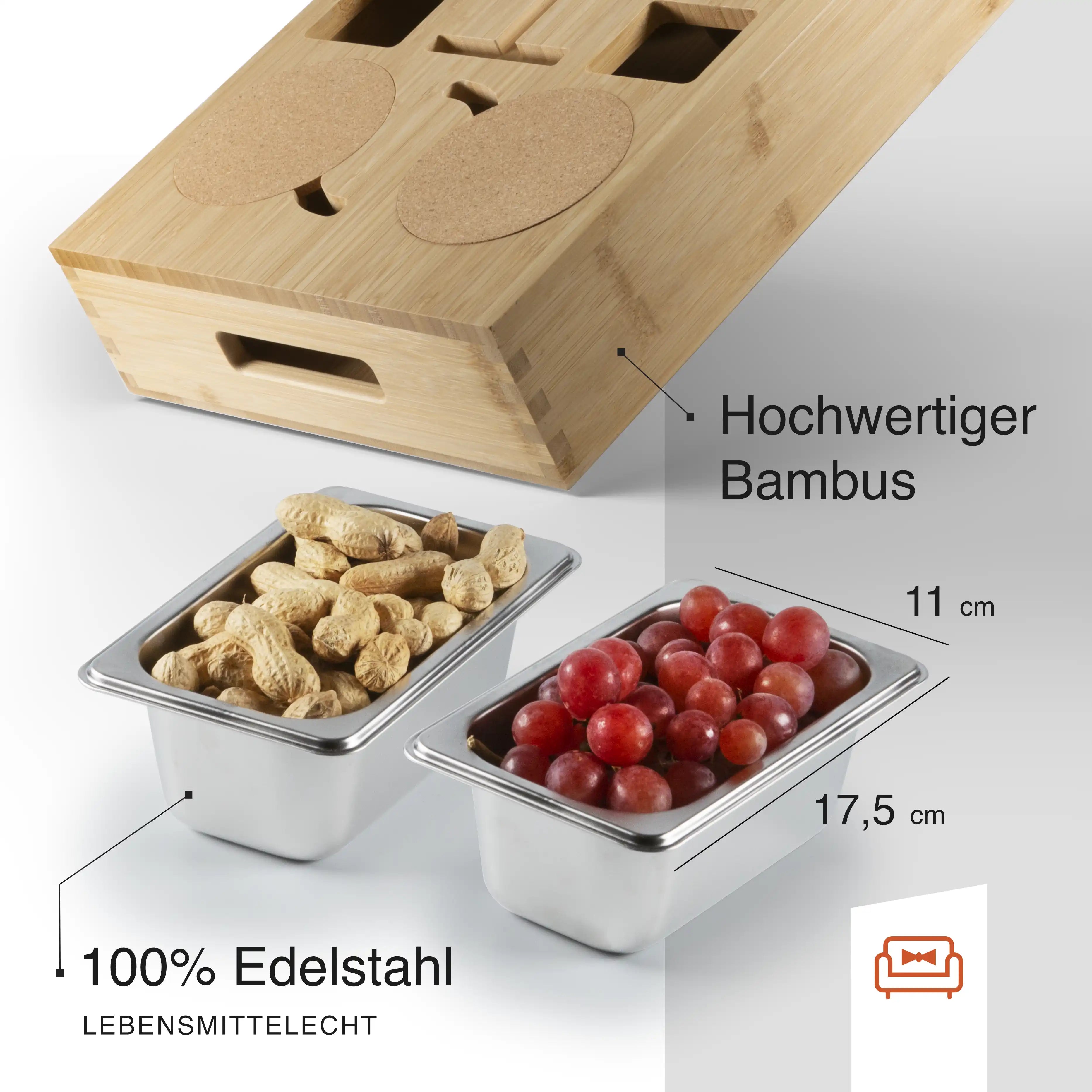 Couchbutler - Couchbar Snackbox Personalisiert aus Bambus